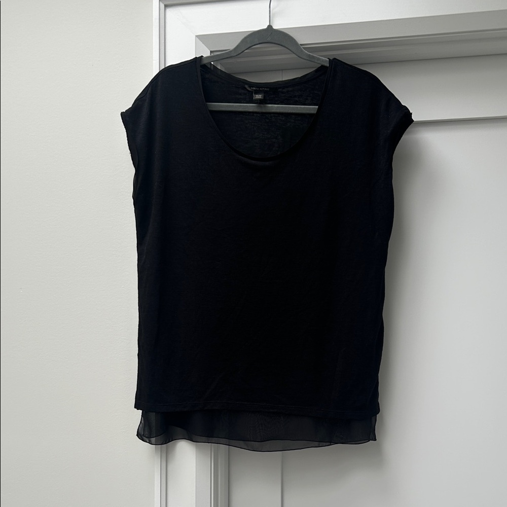 Banana Republic Black Layered Hem Blouse